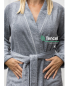 Preview: Home Collection kuschlig weicher Bademantel für Damen grau dunkelgrau