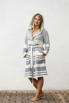 Preview: Damenbademantel Boho Living - 009 Grau