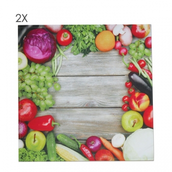2x Waffel Geschirrtücher | Gemüse