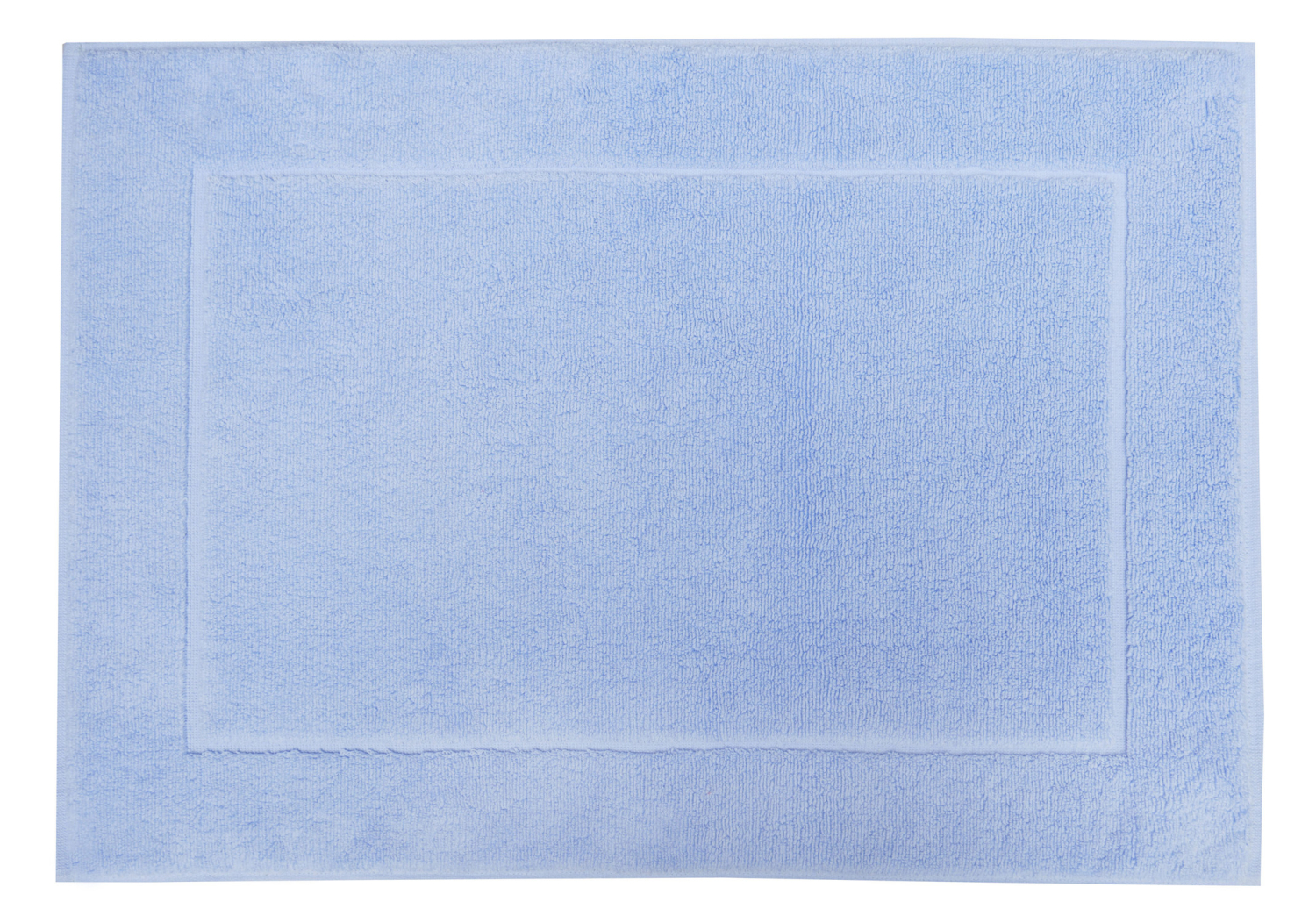 Framsohn Badematte Badvorleger Badeteppich dick schwer geeignet für Fußbodenheizung 100% Baumwolle Farbe hellblau blau himmelblau