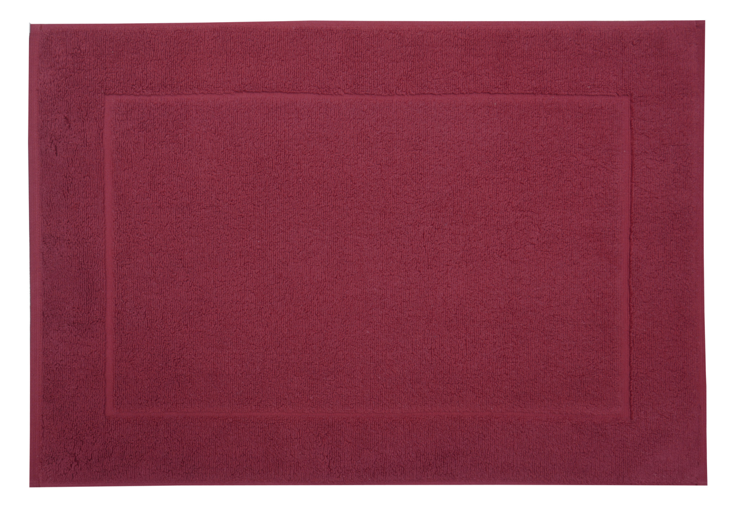 Framsohn Badematte Badvorleger Badeteppich dick schwer geeignet für Fußbodenheizung 100% Baumwolle Farbe rot weinrot bordeaux bordo
