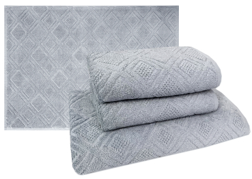 Mosaik Frottier-Set 4-teilig - Farbe: 185 Graphit Grau