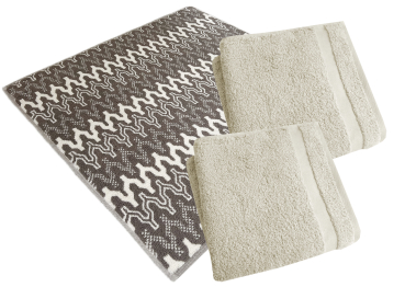 Frottier-Badevorleger 3er-Set Beige