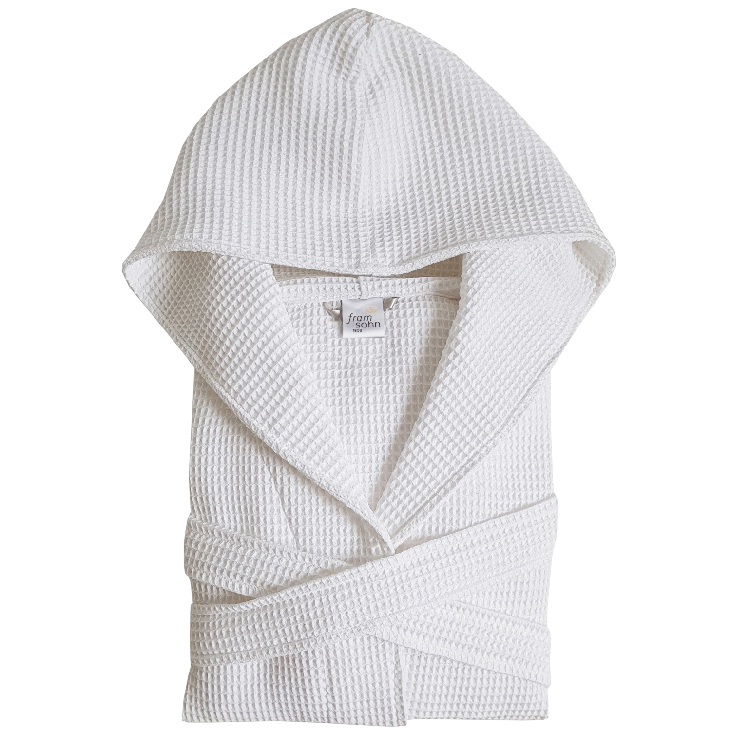 Preview: Framsohn Damen Bademantel | Waffel Home Collection | 001 Weiss | mit Kapuze | 100% Baumwolle Waffelpique