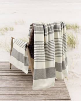 Preview: Leichte Sommerdecke Boho Living Zick-Zack - 008 Beige