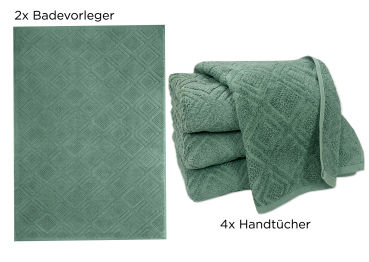 Mosaik Frottier-Set 6-teilig - Farbe: 191 Grün