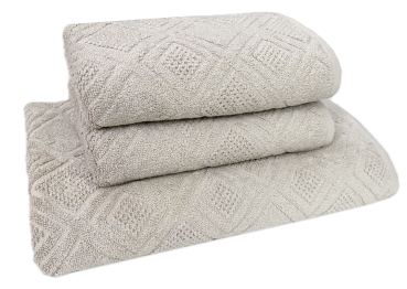 Preview: Mosaik Frottier-Set 4-teilig - Farbe: 607 Dunkelbeige