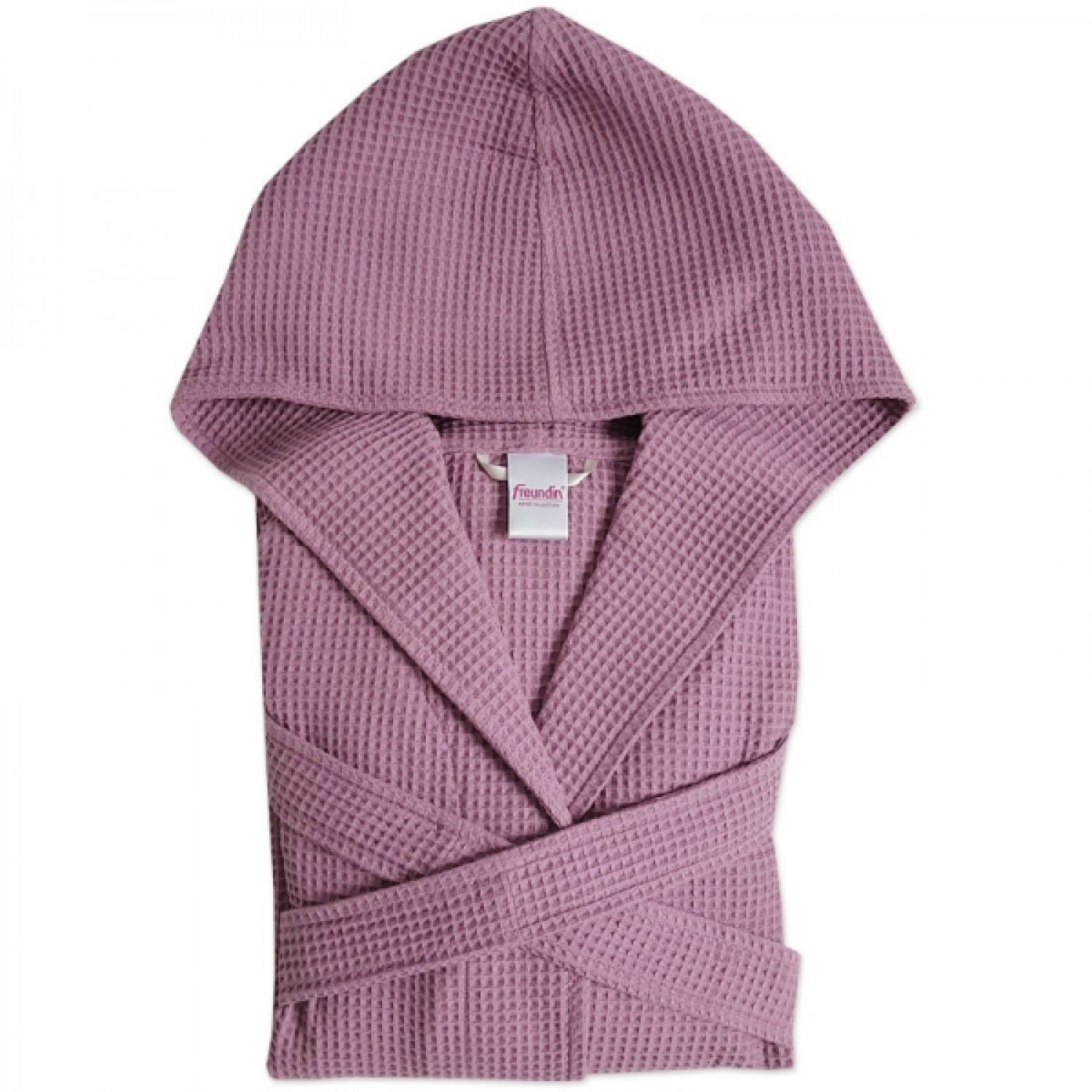 Preview: Framsohn Damen Bademantel | Waffel Home Collection | mit Kapuze | 100% Baumwolle Waffelpique | 175 Antik Rosé