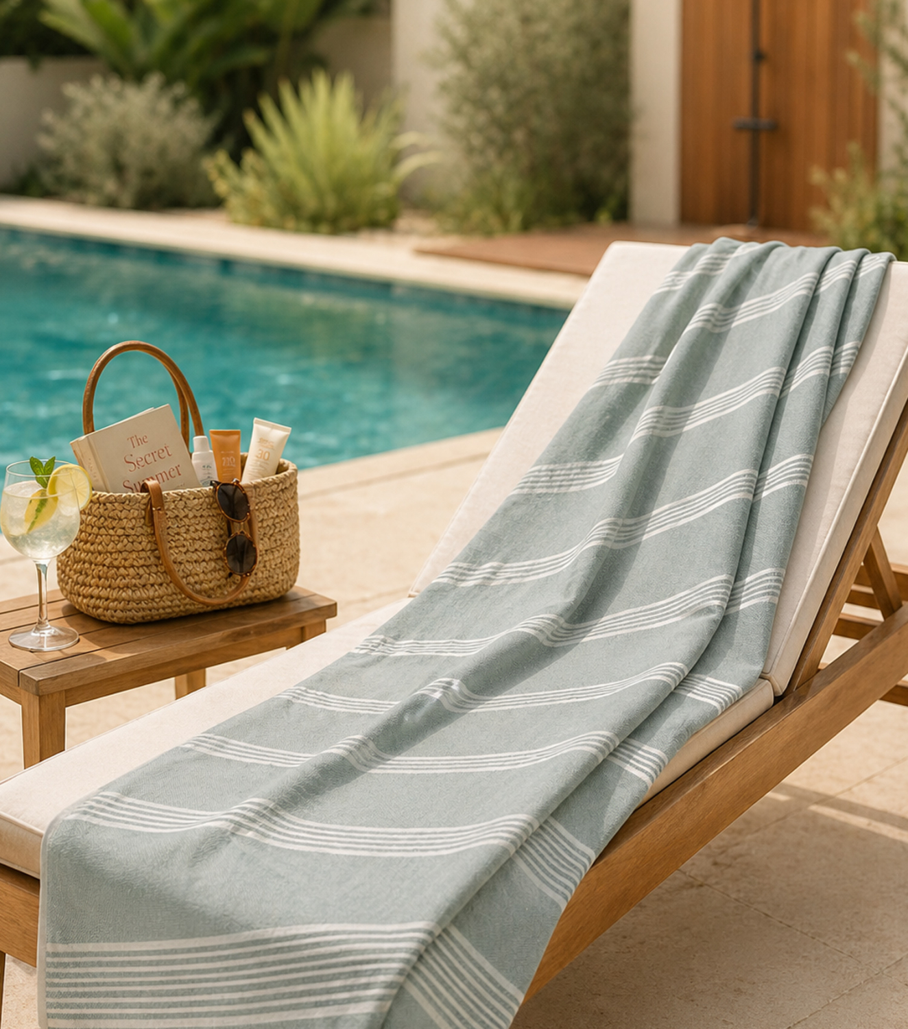 Preview: XXL beach and sauna towel - 007 pine green