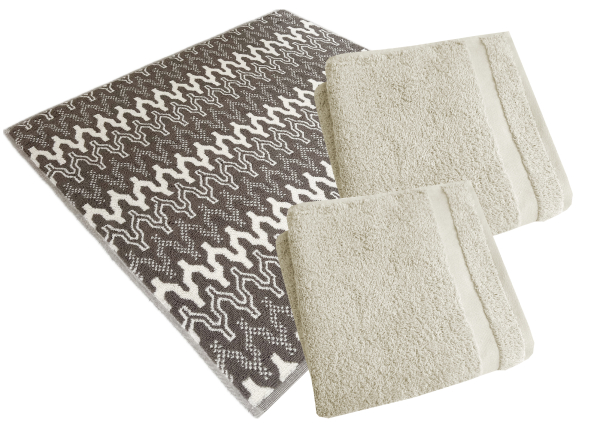 Frottier-Badevorleger 3er-Set Beige